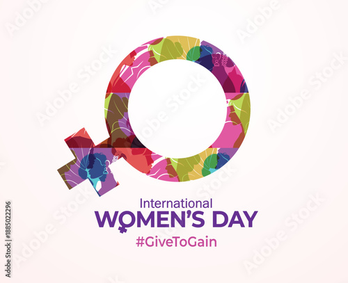International Women's Day concept background. #GiveToGain Women Equality Day Concept.