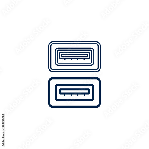 Display port icons set vector illustration