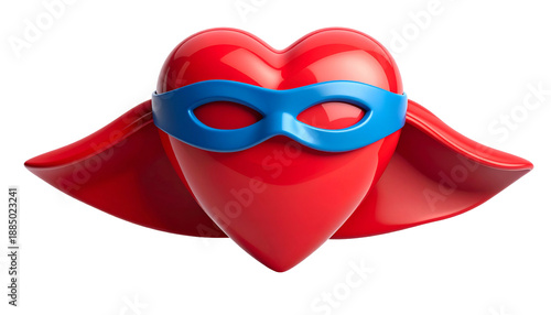 Red Heart Shaped Superhero Symbol Object.