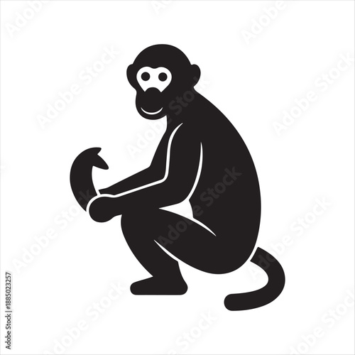 Monkey vector silhouette illustration design concept set collection idea