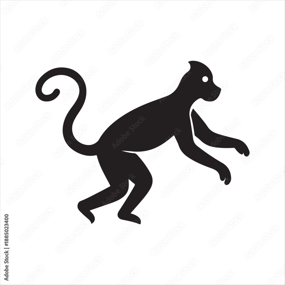 Obraz premium Monkey vector silhouette illustration design concept set collection idea