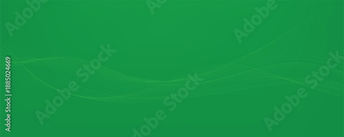 Abstract green background with flowing white wave lines and minimalist motion