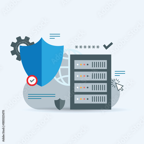 Global data security, personal data security, cyber data security online. Internet security, information privacy. Protection idea. 