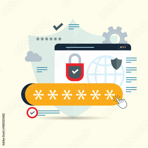 Global data security, personal data security, cyber data security online. Internet security, information privacy. Protection idea. 