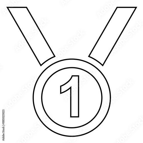 Winner line icon vector for success symbols. Ideal for first place awards, trophy outlines, champion medals, and victory celebration.