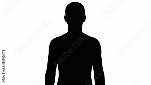 Silhouette of a man against a white background.