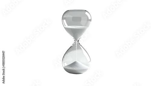 Hourglass with Sand Flowing Downwards Slowly.