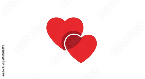 Two red hearts interconnected symbol