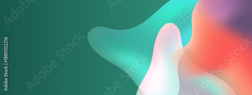 Delicate translucent layers of teal green and peach orange blending together in a soft ethereal composition