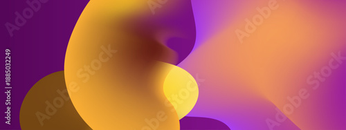 Rich golden yellow and amber tones merging into a deep purple shadow with organic amorphous shapes