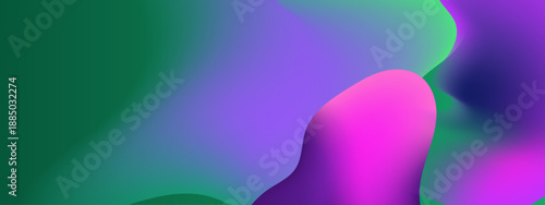 Ethereal blending of deep purple and emerald green creating a mystical fluid aurora like atmosphere