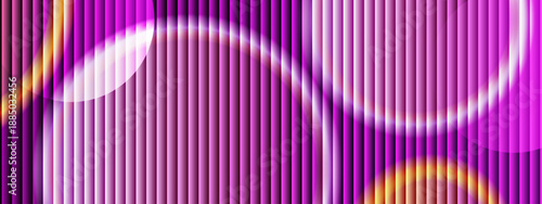 Saturated magenta and purple vertical bars highlighted by golden yellow glowing circular shapes