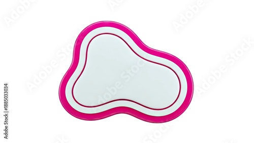 Abstract Blob Shape with Pink and White Layers