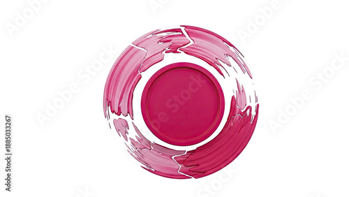 Abstract Pink Swirls on a White Circular Object