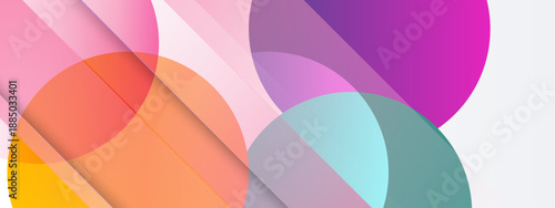 A professional background featuring transparent layered circular shapes with soft shadows and a clean aesthetic for creative projects