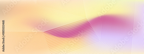 Creative horizontal composition featuring sharp angular line patterns flowing over a warm colored atmospheric gradient backdrop