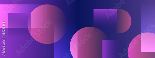 Sophisticated background featuring semi-transparent circles and squares in violet tones
