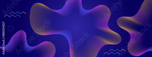 Fluid abstract background showing organic wavy lines and flowing colorful mesh on a deep navy surface