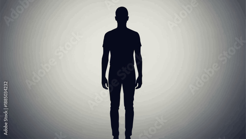 Silhouette of a man standing against a bright background.