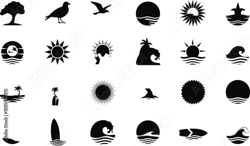set of silhouettes of animals