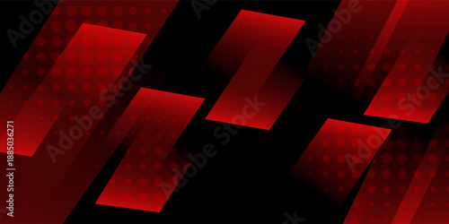 Abstract red and black background with diagonal gradient shapes