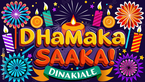 Vibrant celebration of dhamaka saaka dinakiale Vector