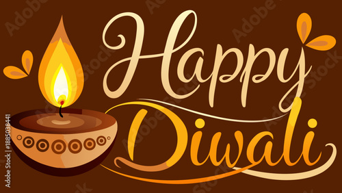 Celebrate the festival of lights with a warm and radiant diya Vector