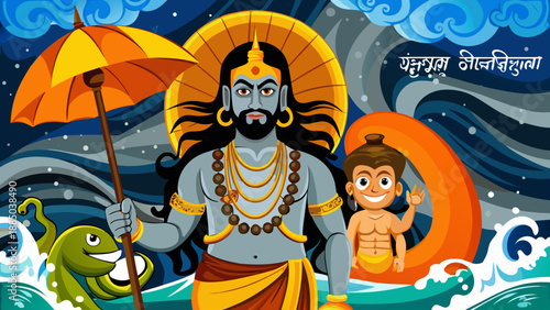 Divine protection in turbulent seas Vector