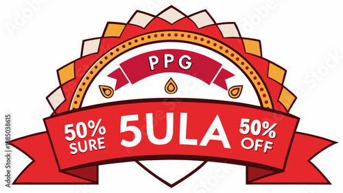 Promotional banner advertising 50% discount on 5ula products Vector