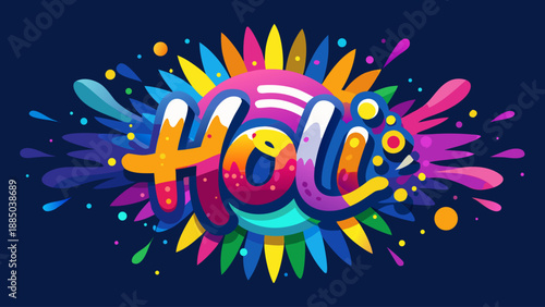 Vibrant holi celebration with colorful splashes Vector
