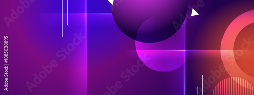 Deep violet background with striking magenta glowing orbs and delicate light rays creating a dreamy atmosphere