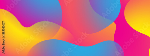 Soft abstract background with organic liquid shapes and smooth transitions of bright rainbow colors