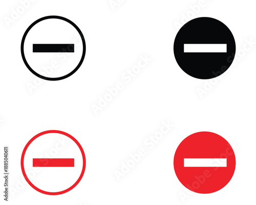 Flat vector illustration of remove minus icon isolated, delete symbol