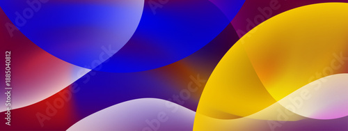 Abstract visual of intersecting curved shapes in gold and blue tones creating a sense of depth and cosmic movement