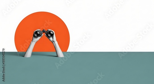 Vision and Strategy Concept with Binoculars