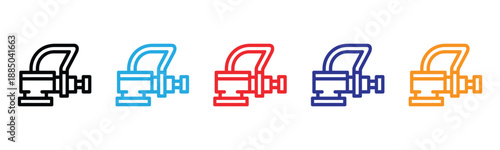 Vector illustration icon multicolor icons of various colored gym dumbbell icons in different colors