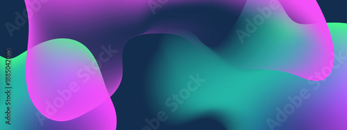 Soft ethereal liquid gradient background displaying a smooth transition between mint green and bright magenta