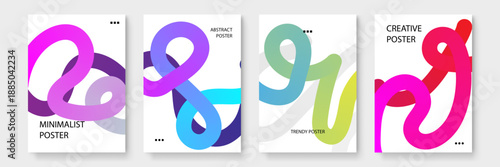 Bold abstract posters with vivid magenta and purple fluid gradients creating a luxurious and modern visual experience