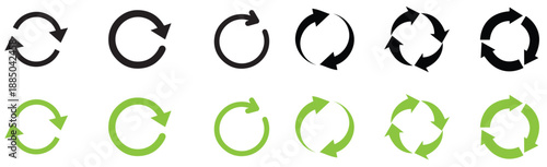 Various refresh and recycle arrow icons.