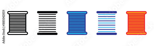 Vector illustration icon colorful spool thread icons in various colors