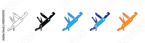 Vector illustration icon colorful airplane icons in various styles and colors