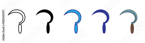 Vector illustration icon collection of colorful hook icons in various styles and colors