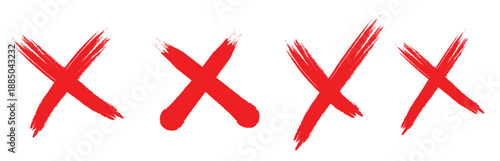 Hand-drawn red "X" marks.