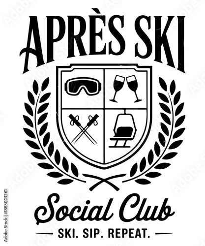 Apres Ski Social Club Crest Emblem Winter Apparel