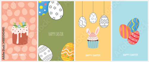 Easter egg hunt with pastel colors and sweets