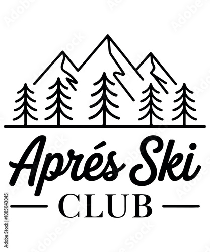 Apres Ski Alpine Night Landscape Winter Design