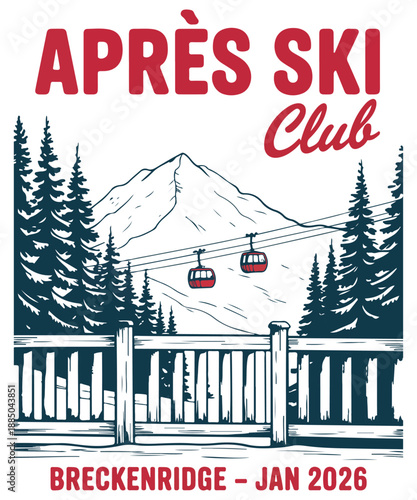 Apres Ski Social Club Circular Badge Winter Design