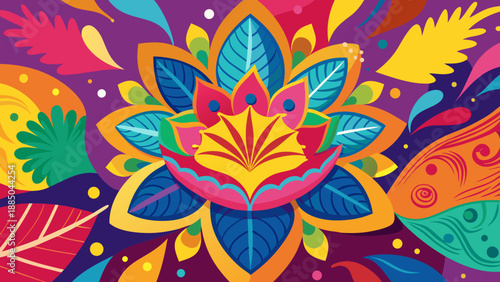 Vibrant floral artistry in a colorful array Vector