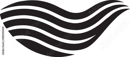 Field plow lines forming a wave motion icon in agriculture rhythm silhouette vector style