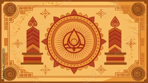 Illuminated symbols of unity and light Vector